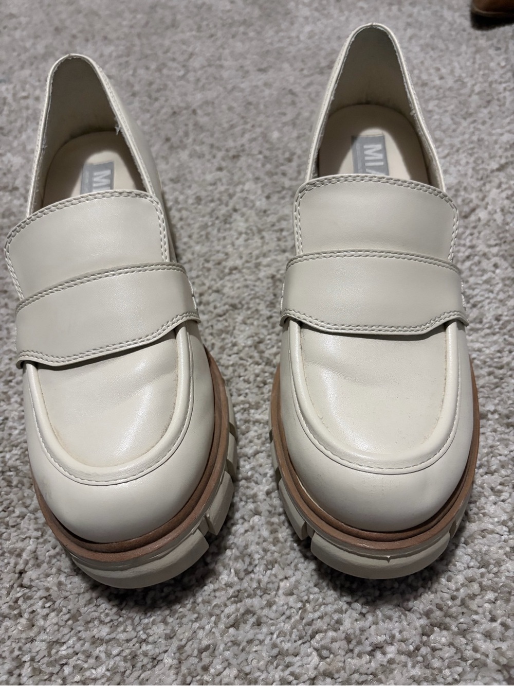 MIA - Cream Leather Platform Loafer